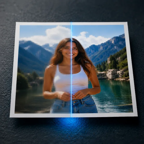 Side by side comparison of low and high DPI print quality