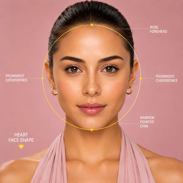 Heart female face shape visual reference with aviator sunglasses