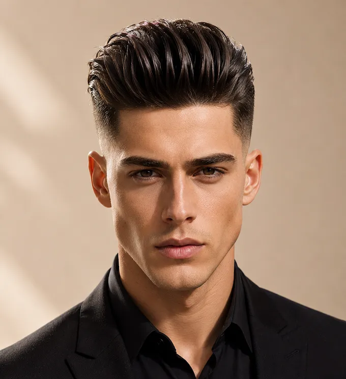AI hairstyle changer for men demo - pompadour result