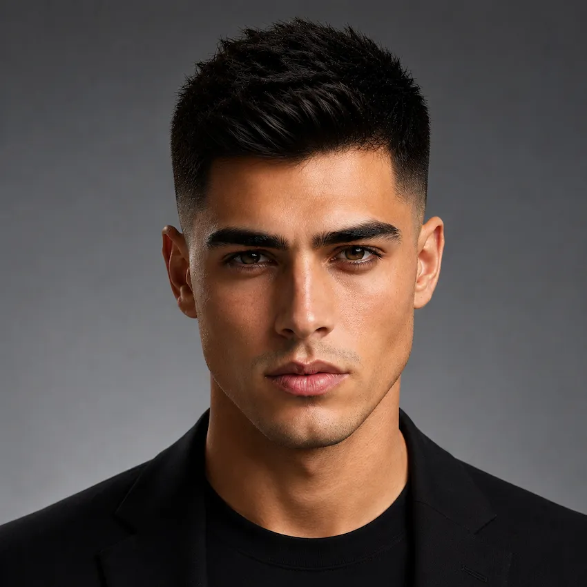 Taper Fade male hairstyle on model