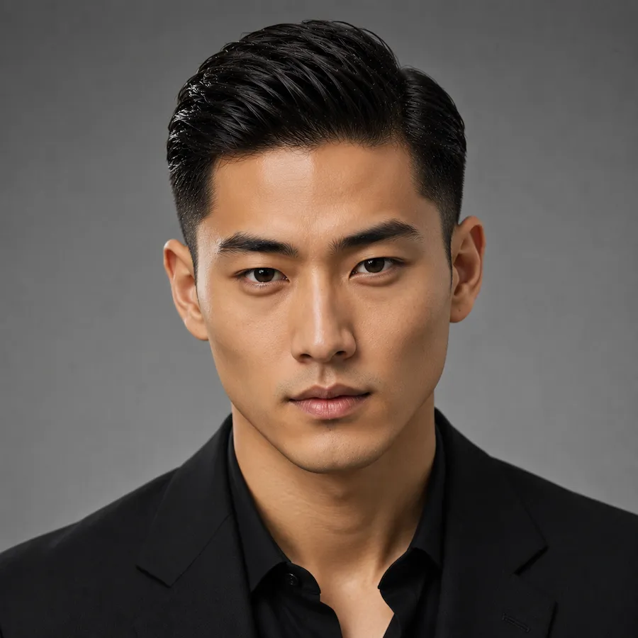 Comb Over male hairstyle on model