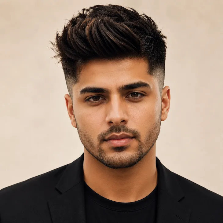 Slick Back male hairstyle on model