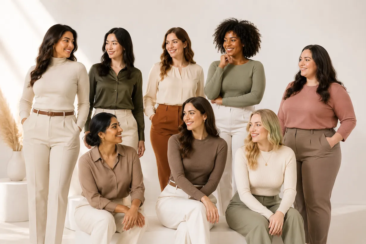 eight women showing all 8 female body types explained
