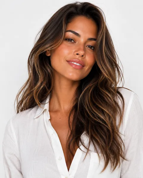 Beach Waves female hairstyle on Australian woman model